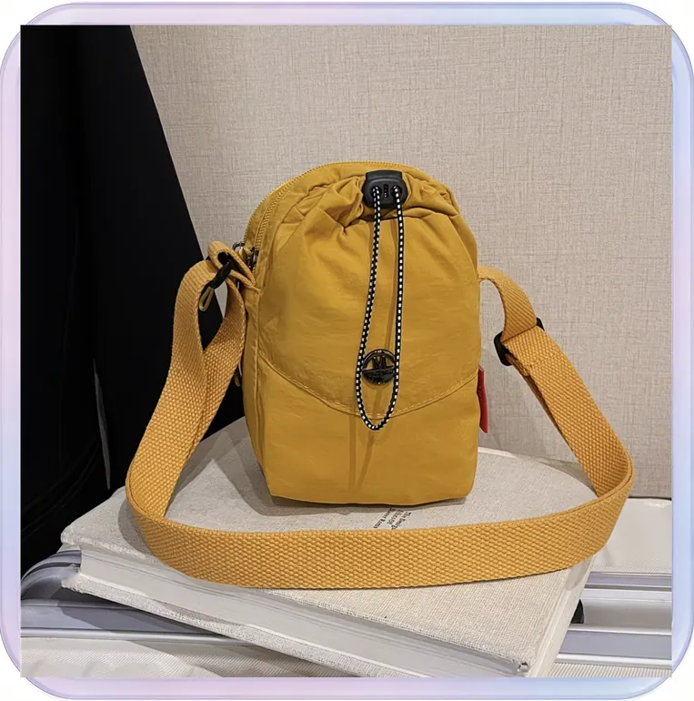 No_204_Cross-border new style small sling bag, Korean drawstring bucket bag, simple and fashionable crossbody bag, phone bag