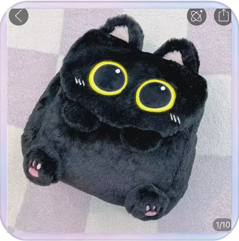 No_254_Cute Siamese Cat Backpack Plush Cartoon Large Capacity Black Cat Crossbody Bag