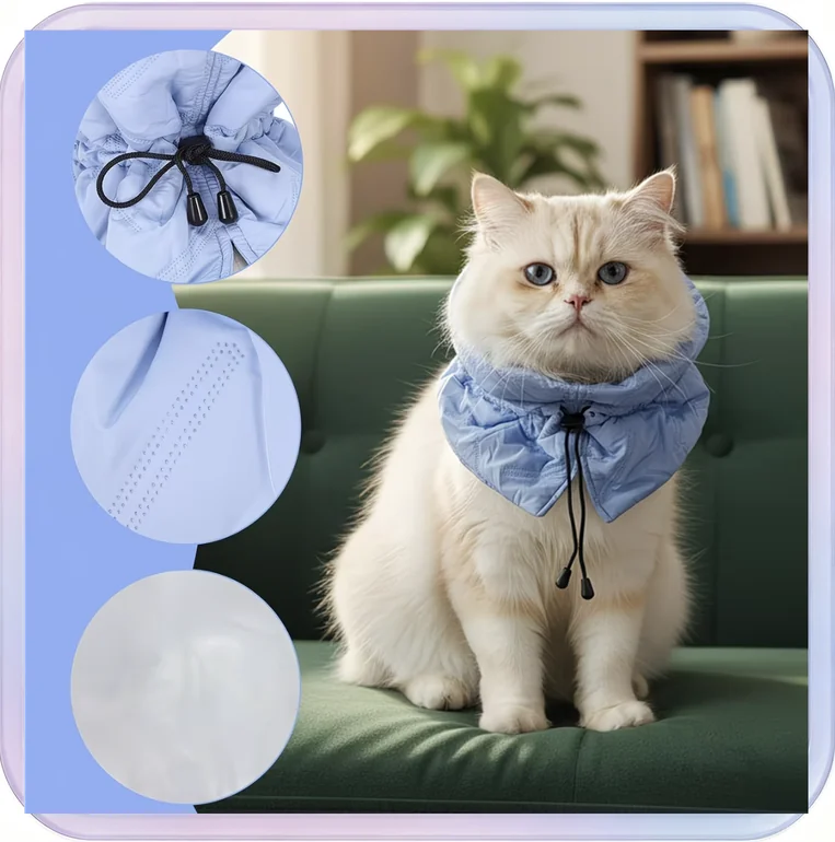 No_316_Cat Neck Scarf Anti-Lick Collar Cat Elizabethan Collar for Neutered Cats