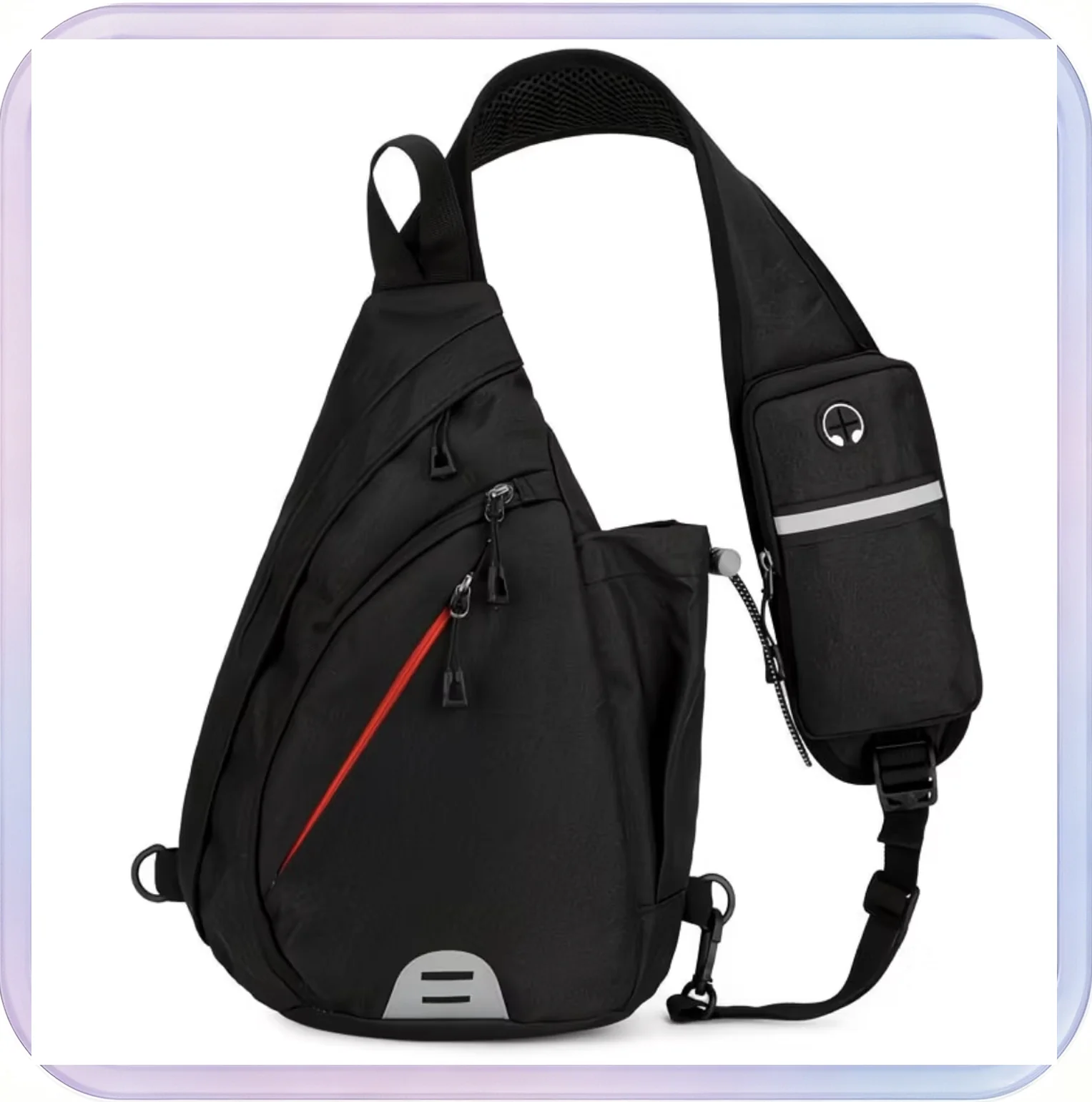 No_325_Cross-border Men's Chest Bag Casual Sports Storage Multi-functional Crossbody Outdoor Backpack (Dark Gray)