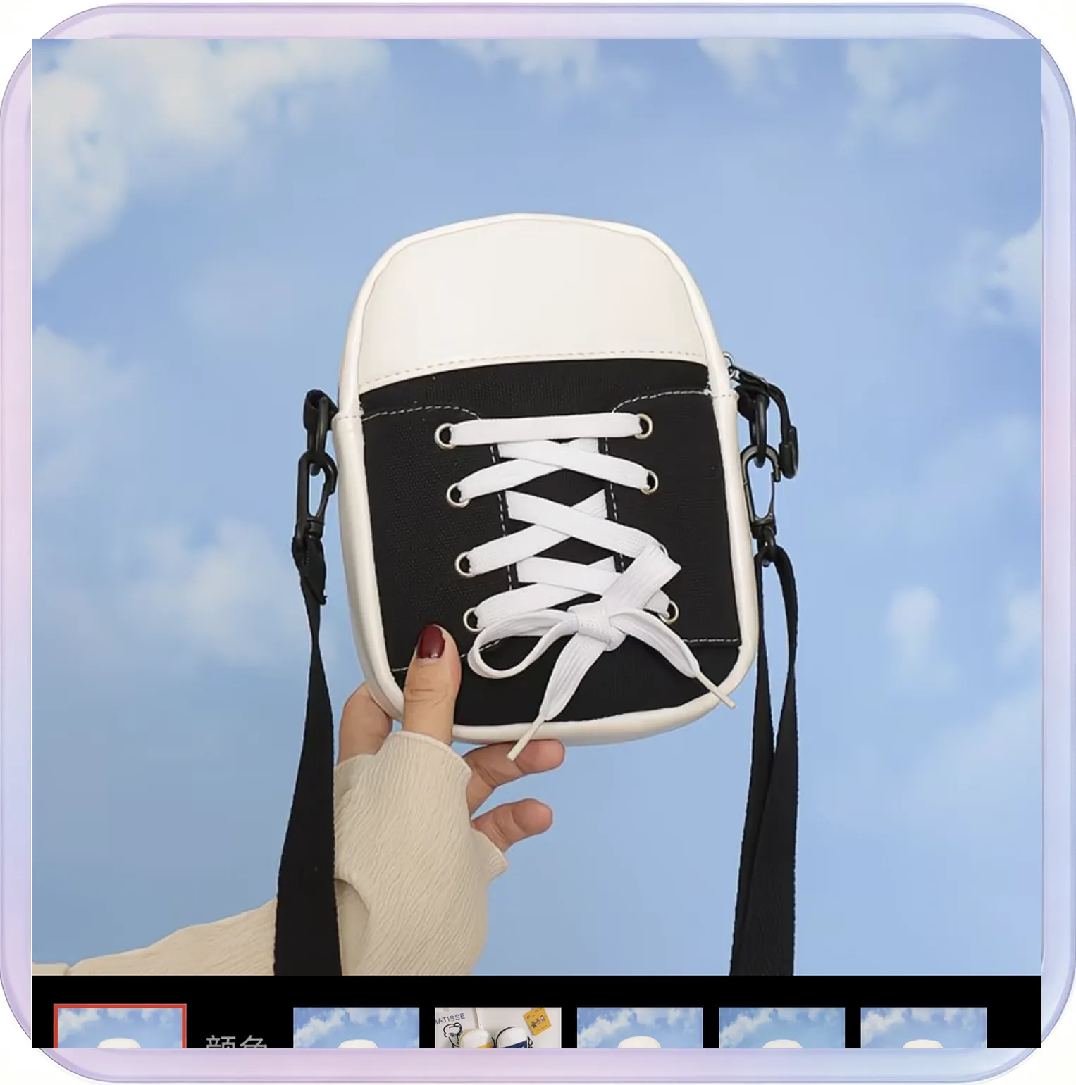 No_333_Canvas Crossbody Sling Bag (Black)