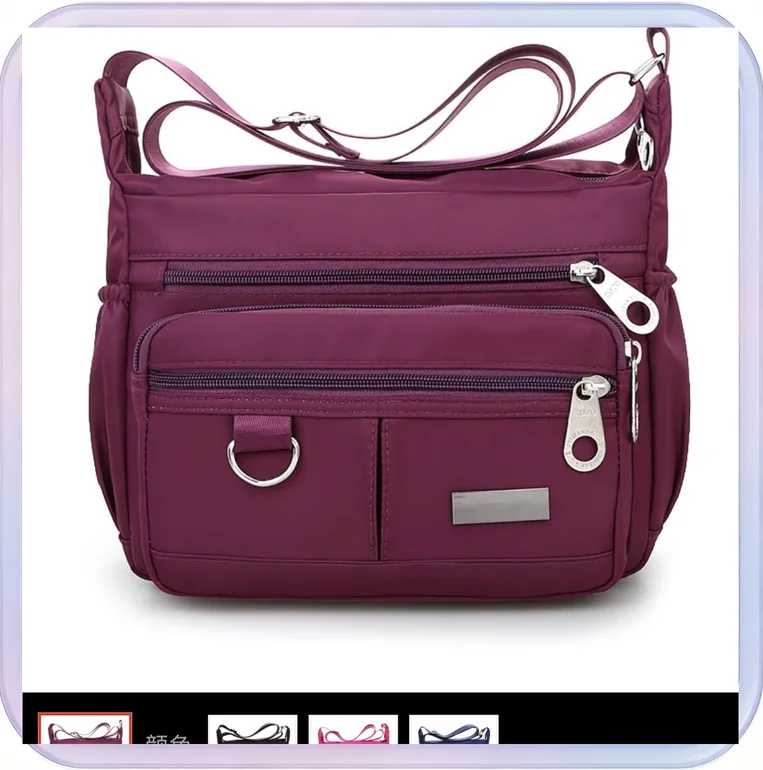 No_364_Crossbody Waterproof Oxford Cloth Backpack Crossbody Bag (Red)