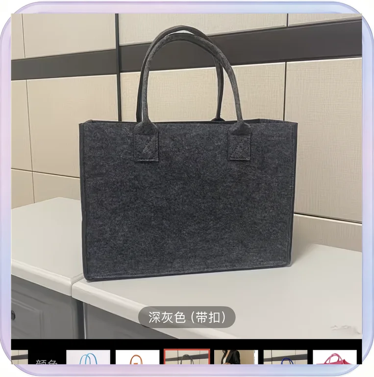 No_366_Handheld 6-Bottle Wine Non-Woven Felt Bag (Gray)
