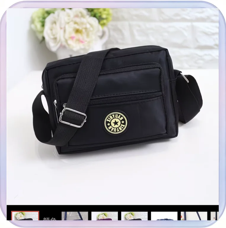 No_388_Fabric Bag Oxford Crossbody Bag (Medium Black)