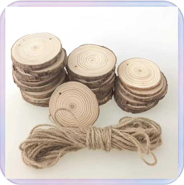 No_493_DIY Annual Ring Pine Wood Round Slices