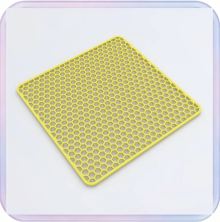 No_505_Yellow Honeycomb Silicone Sink Drying Mat