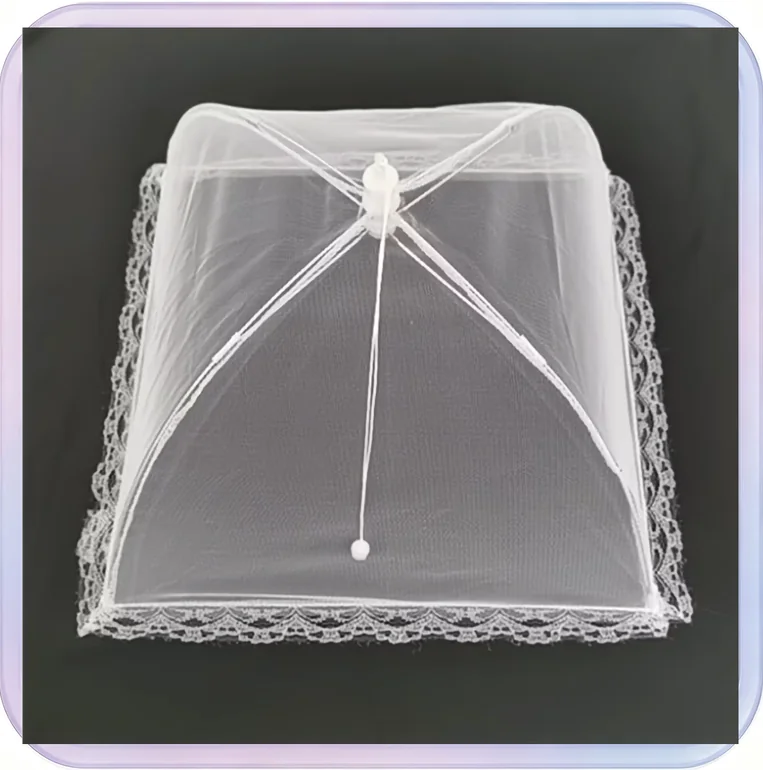 No_508_14-inch White Lace Edge Food Cover