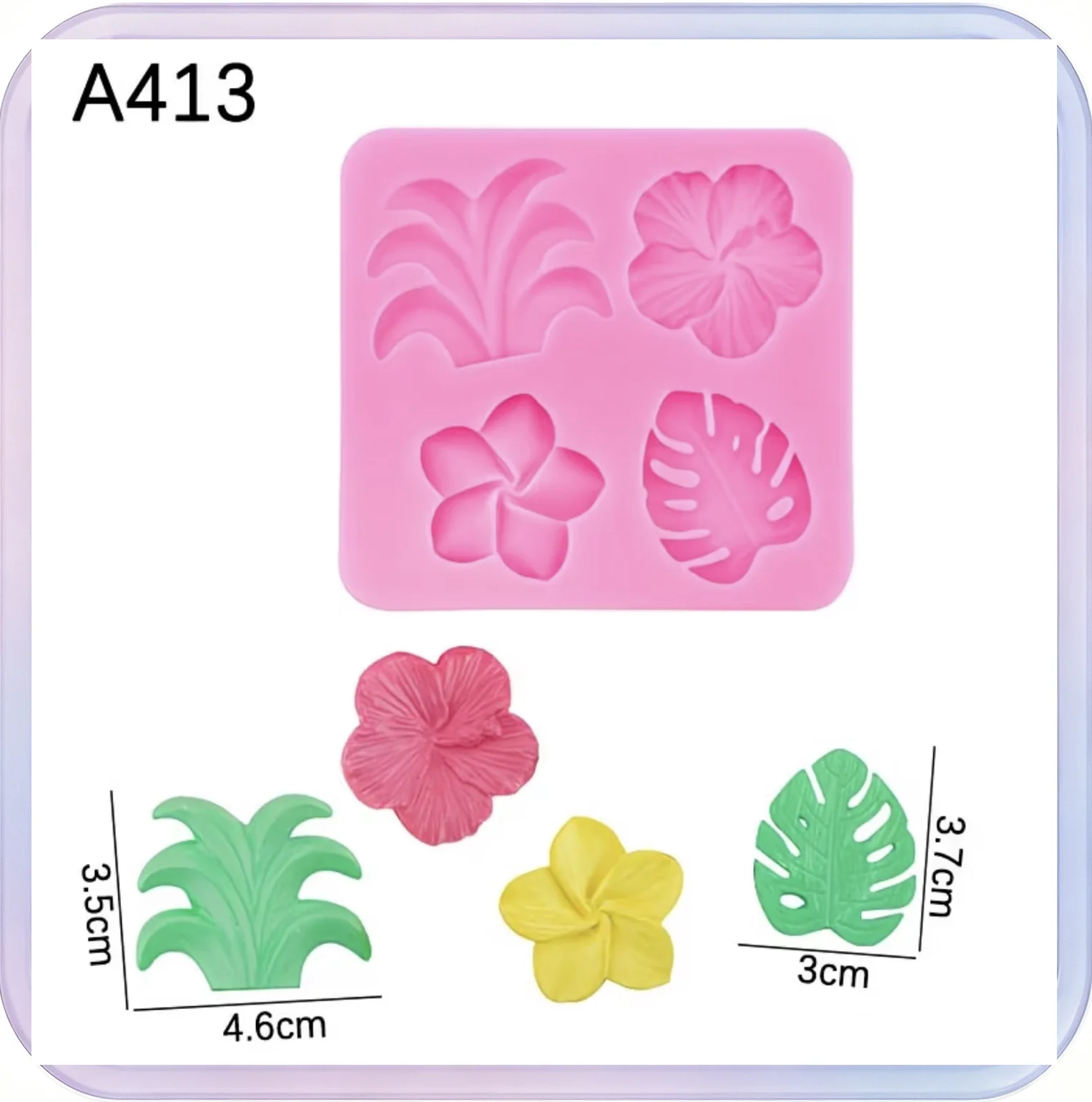 No_521_Pink Sunflower Coconut Tree Egg Flower Cake Silicone Mold