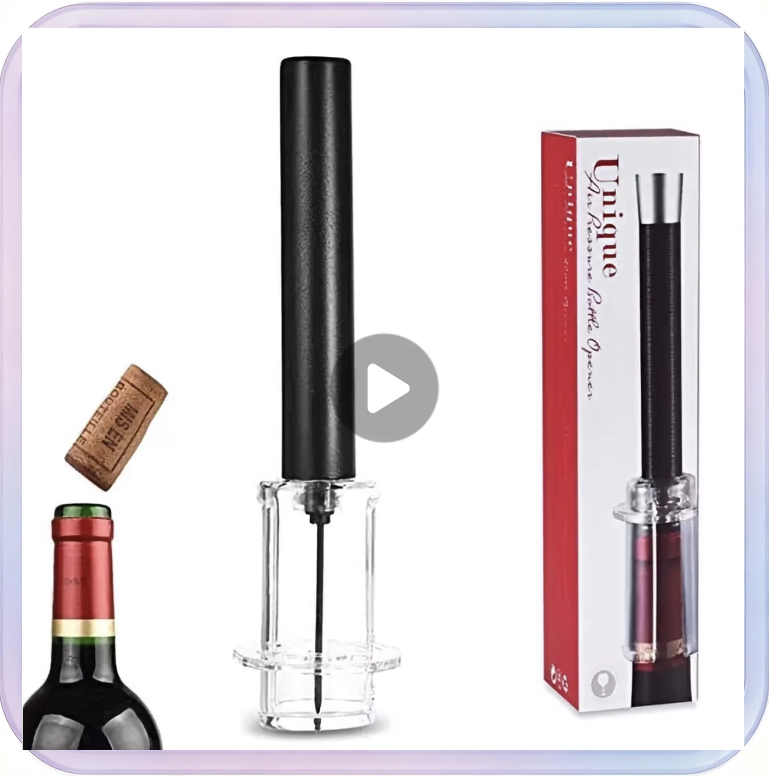 No_555_Aluminum Handle Red Wine Pressure Opener Set