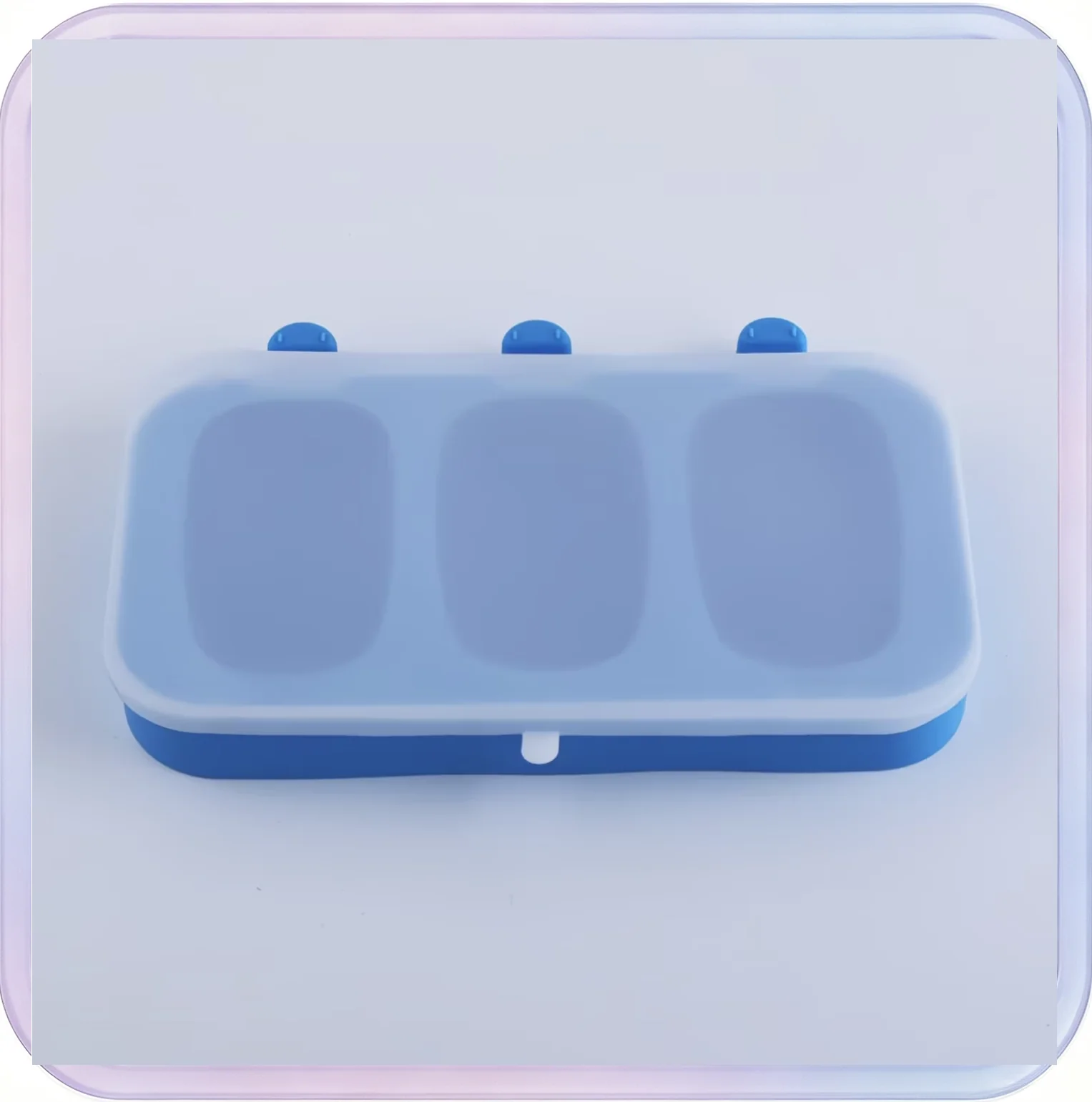 No_568_Blue silicone ice cream mold with lid