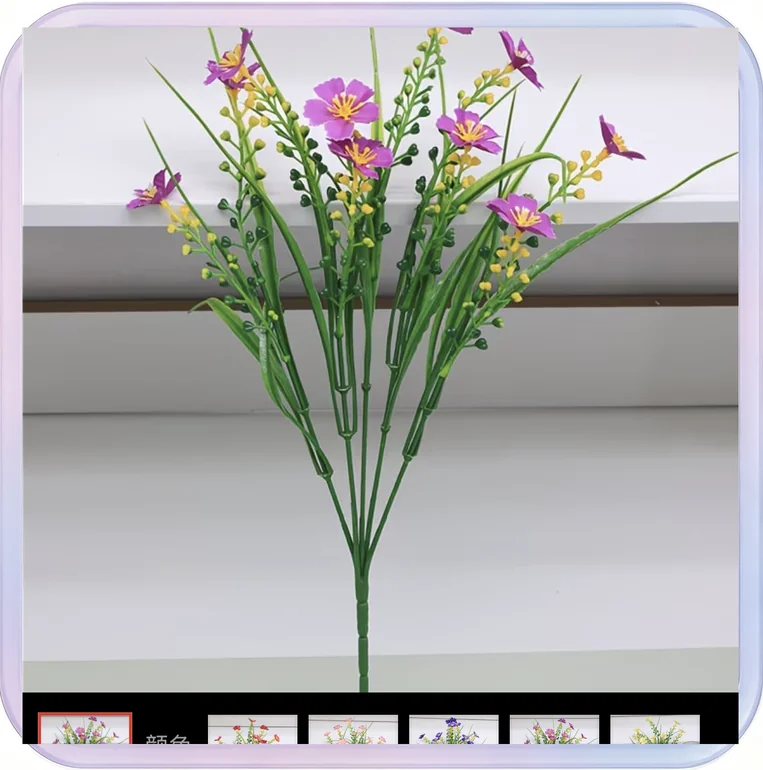 No_576_Outdoor artificial small daisy flowers, home garden window decoration small flower plant, artificial greenery (Style 1: Red lotus)