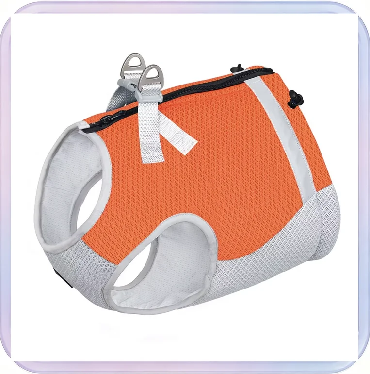 No_591_Orange M Pet Cooling Vest with Leash