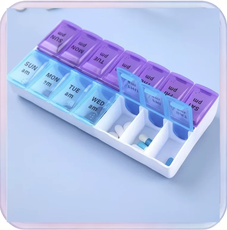 No_597_Blue-Purple Large Compartment Pill Box