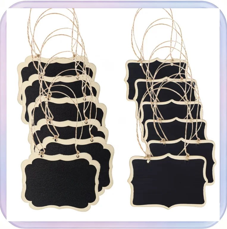 No_607_Lace hanging blackboard message board 8.5×6×0.2cm double-sided lace hanging blackboard