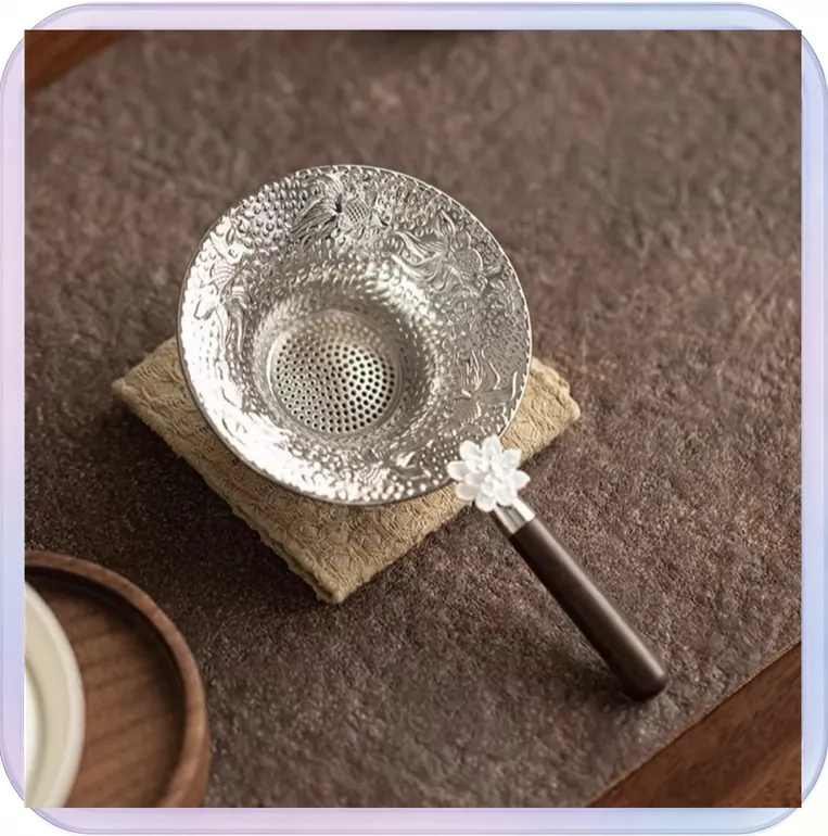No_613_Continuous fish silver tea strainer tea leaf filter