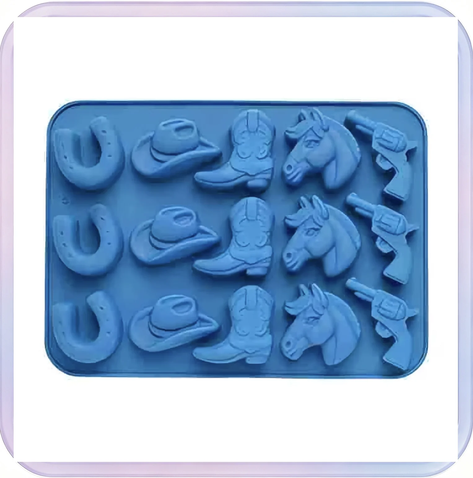No_645_15-Connection Cowboy-Themed Silicone Mold (Blue)