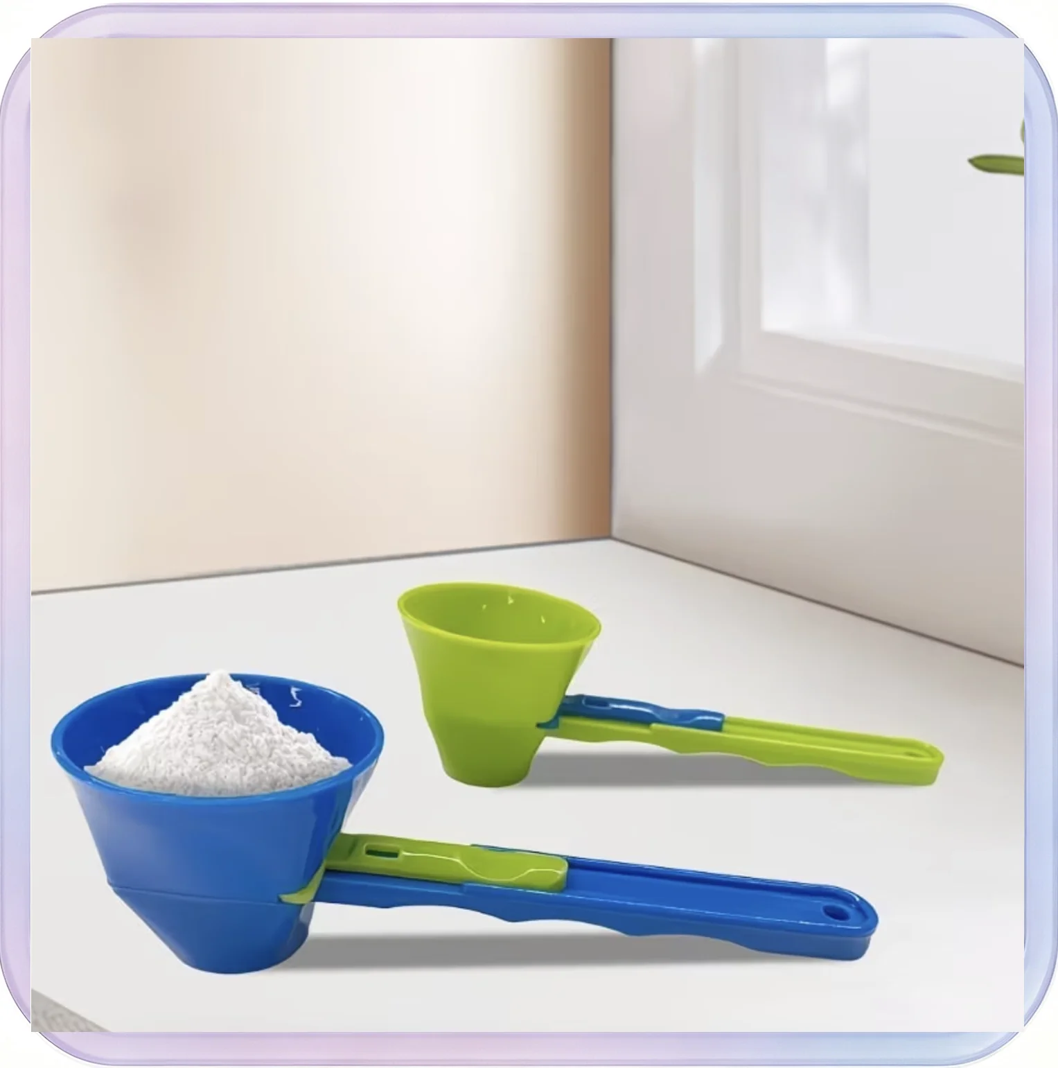 No_646_Anti-Spill Portable Leak-Proof Measuring Spoon (Blue, 1 Piece)