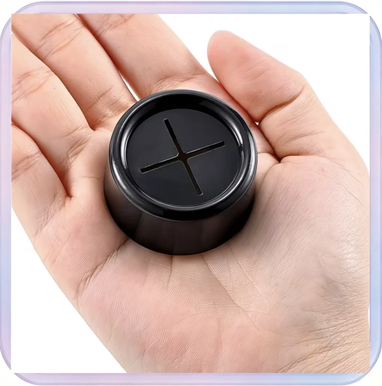 No_684_All Black 4-Pack Creative Round Towel Hooks