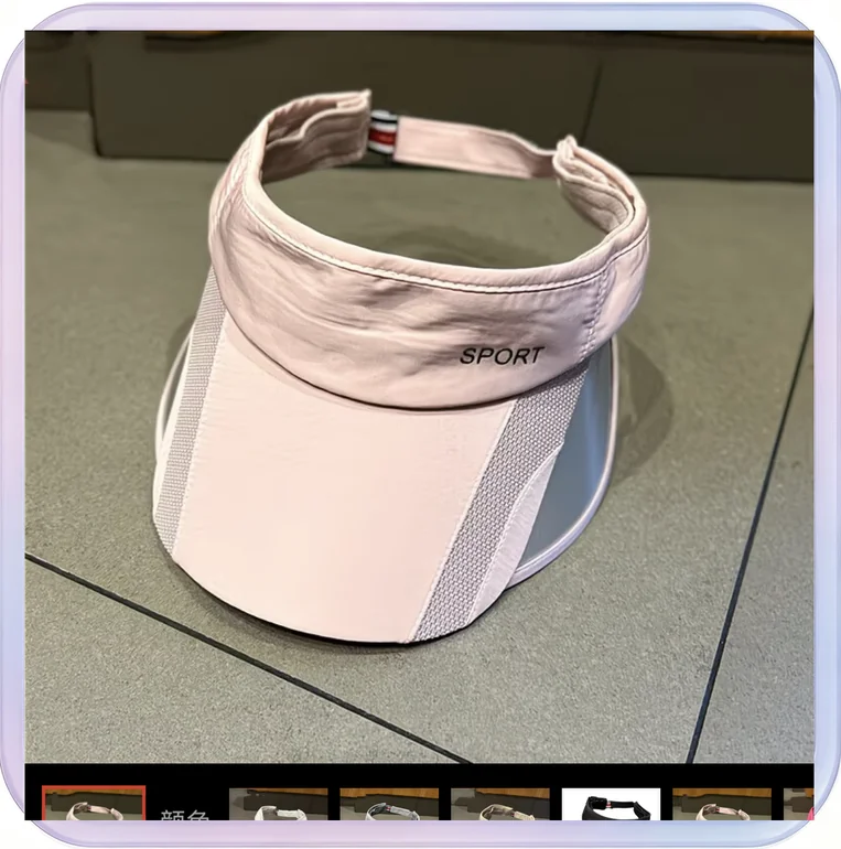 No_708_Summer outdoor sports sun protection hollow top hat for women, casual riding hat, pink